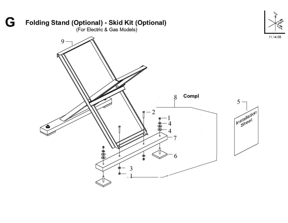 Folding Stand Parts For TS 355 G By Husqvarna