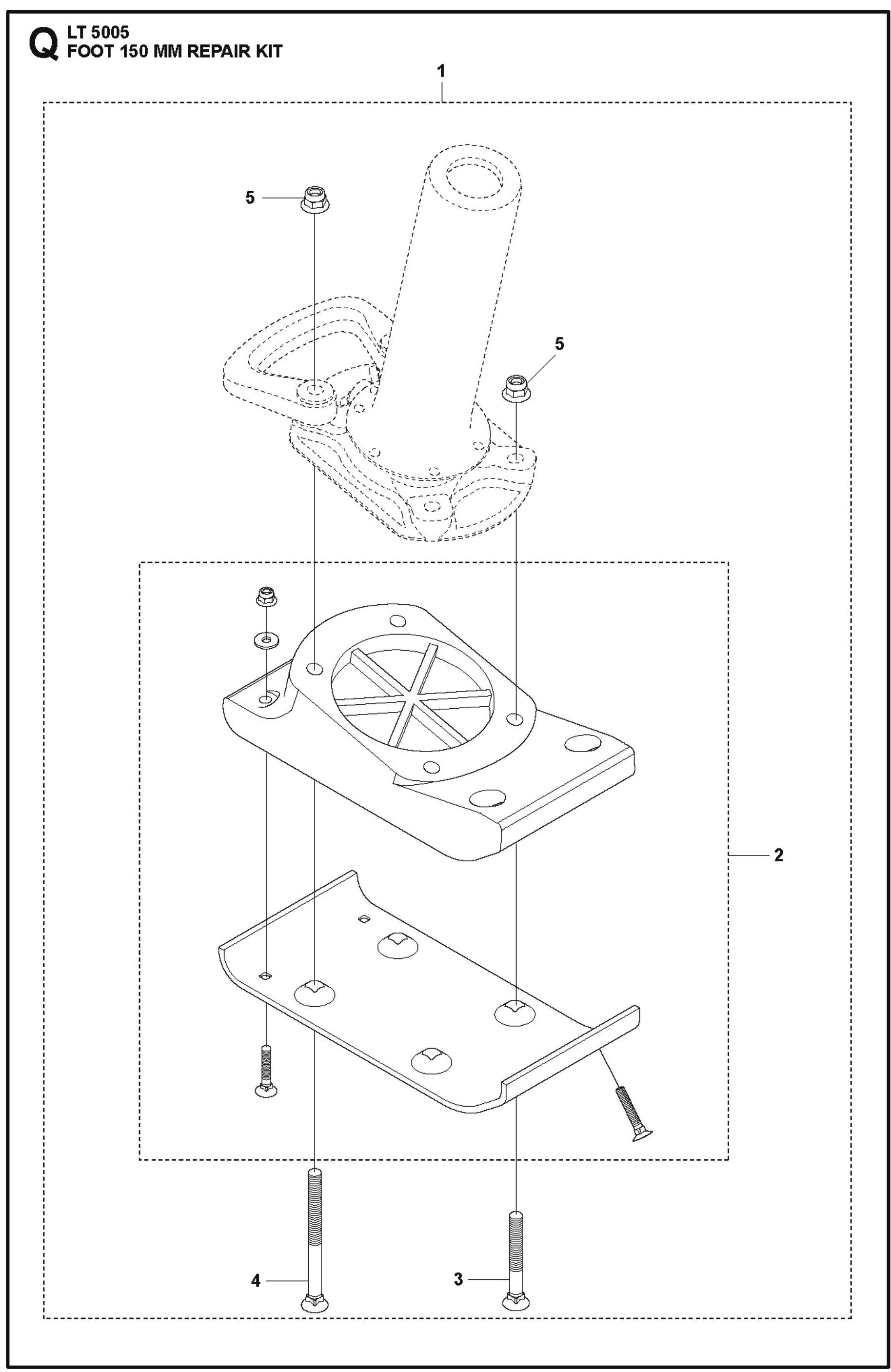Foot 150 mm Repair Kit For LT 5005 Compaction Rammers By Husqvarna