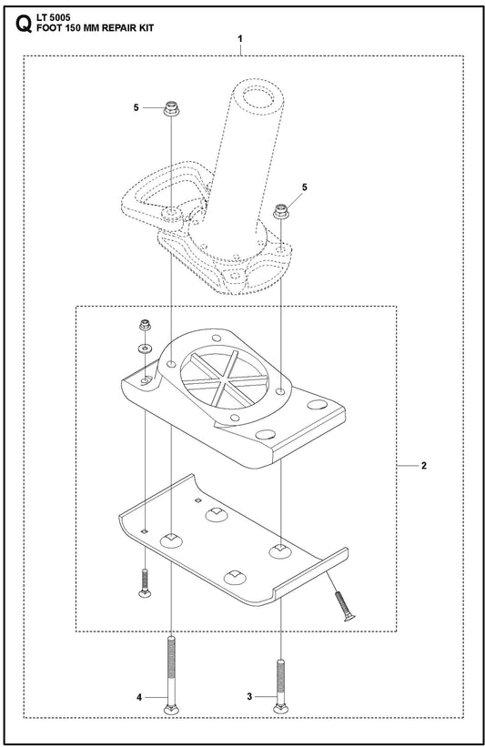 Foot 150 mm Repair Kit For LT 5005 Compaction Rammers By Husqvarna