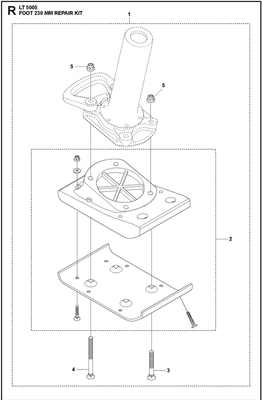 Foot 230 mm Repair Kit For LT 5005 Compaction Rammers By Husqvarna