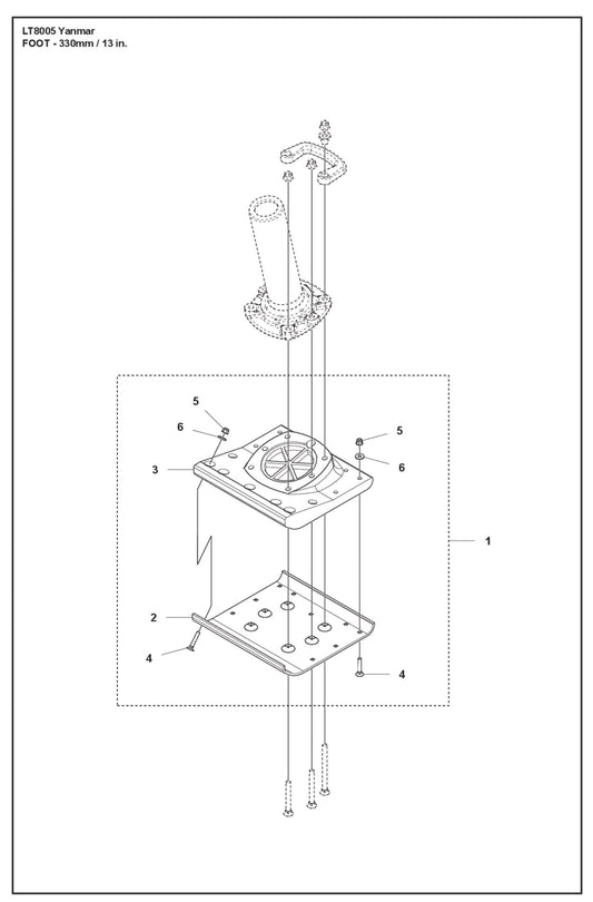 Foot - 330mm/ 13in. Part LT8005 II Yanmar By Husqvarna