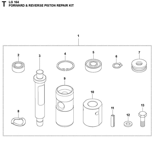 Forward And Reverse Piston Repair Kit Parts For LG 164 Diesel By Husqvarna