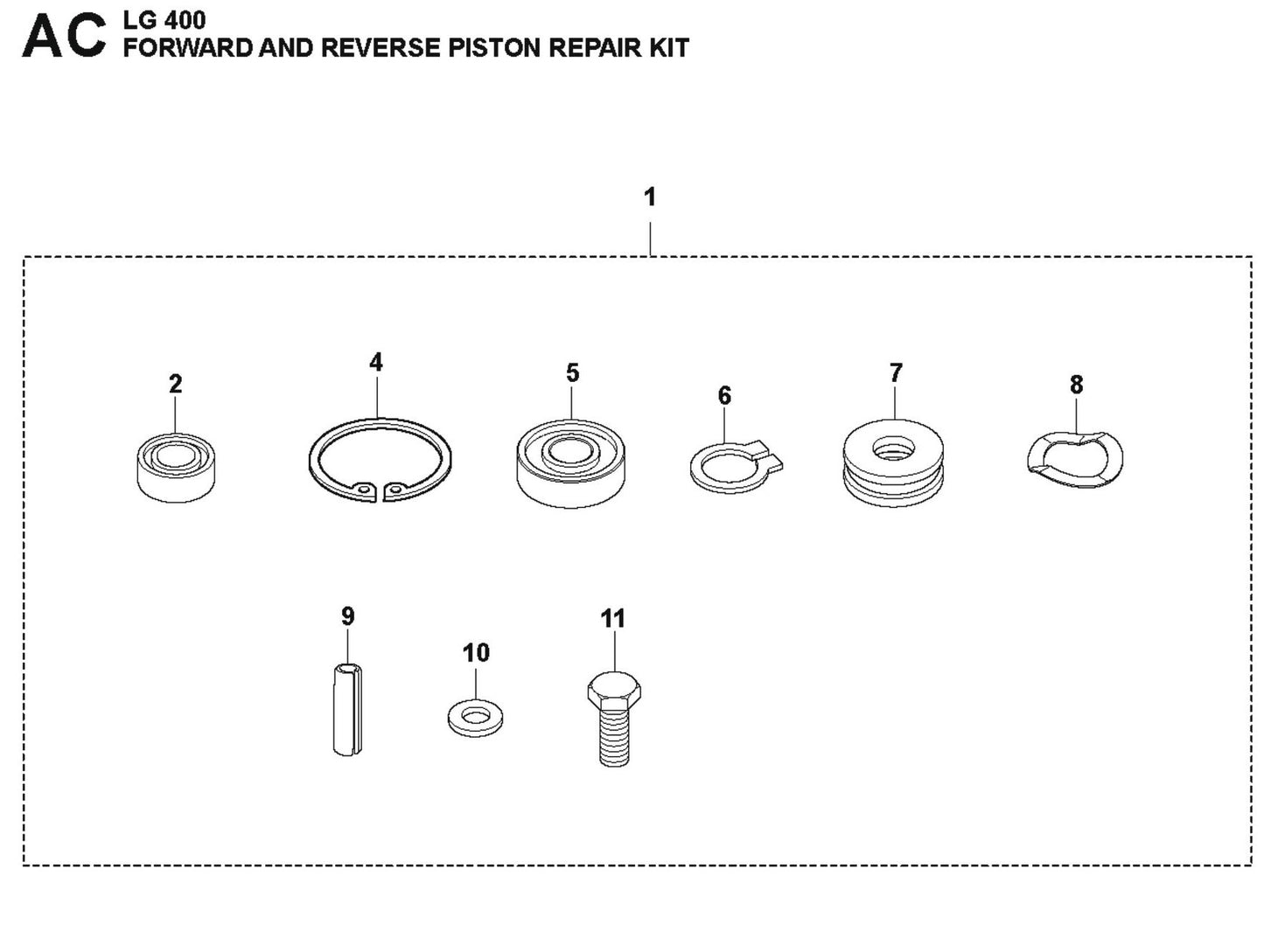 Forward And Reverse Piston Repair Kit Parts For LG 400 Diesel By Husqvarna