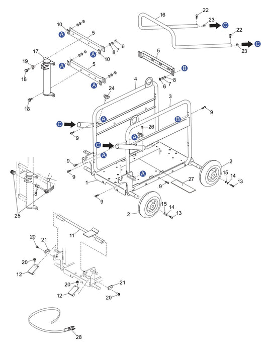 GB3LEDC GloBug Lighting System Frame 1 Assembly Parts by Multiquip