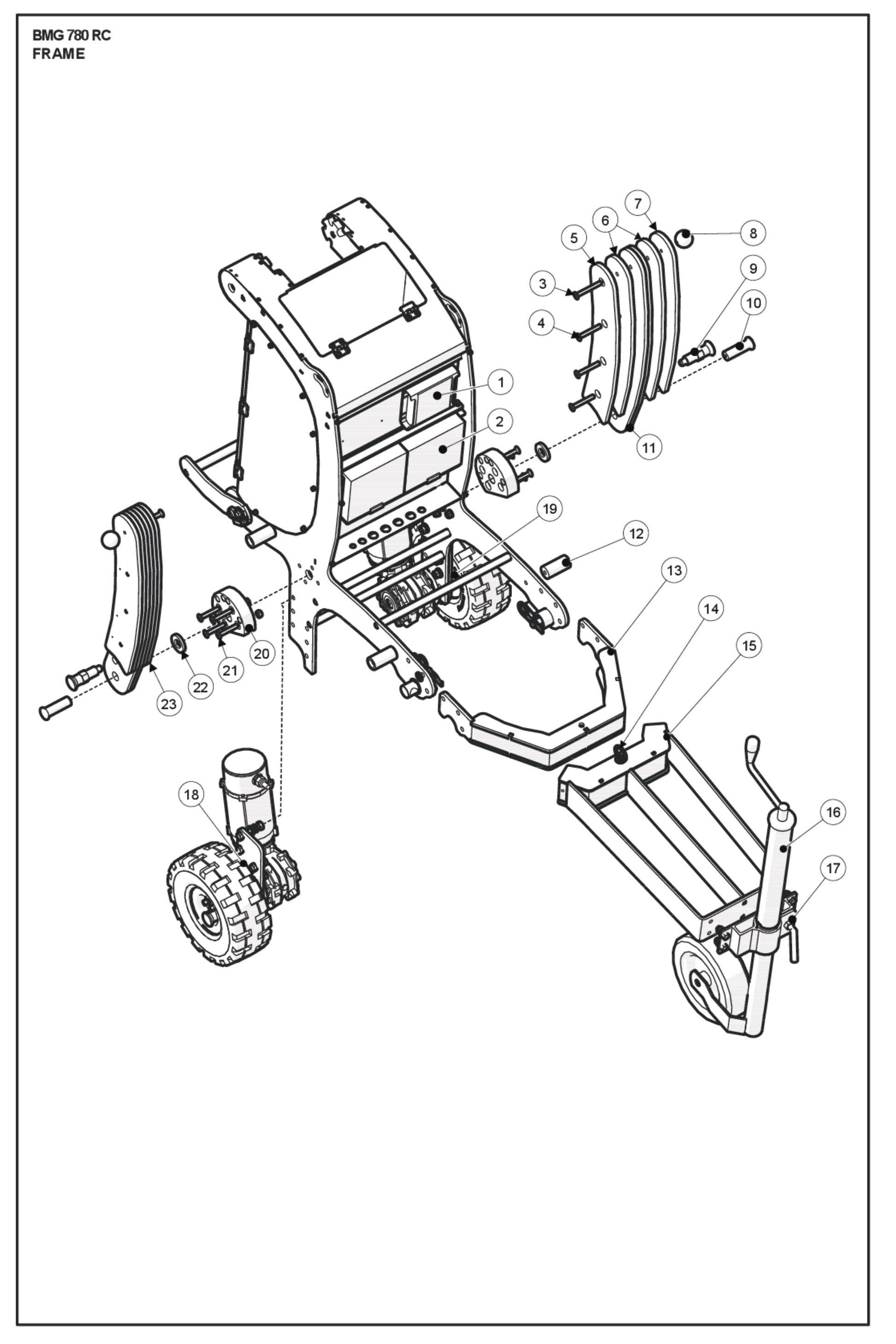 Frame  Parts For BMG 780 RC By Husqvarna