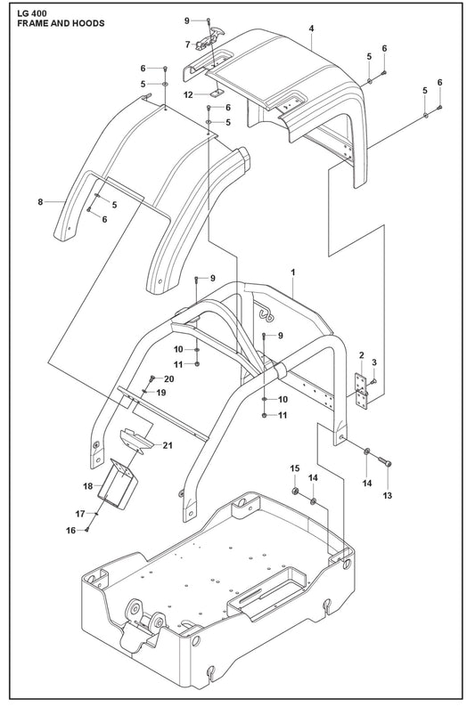 Frame And Hoods Parts For LG 400 Petrol By Husqvarna