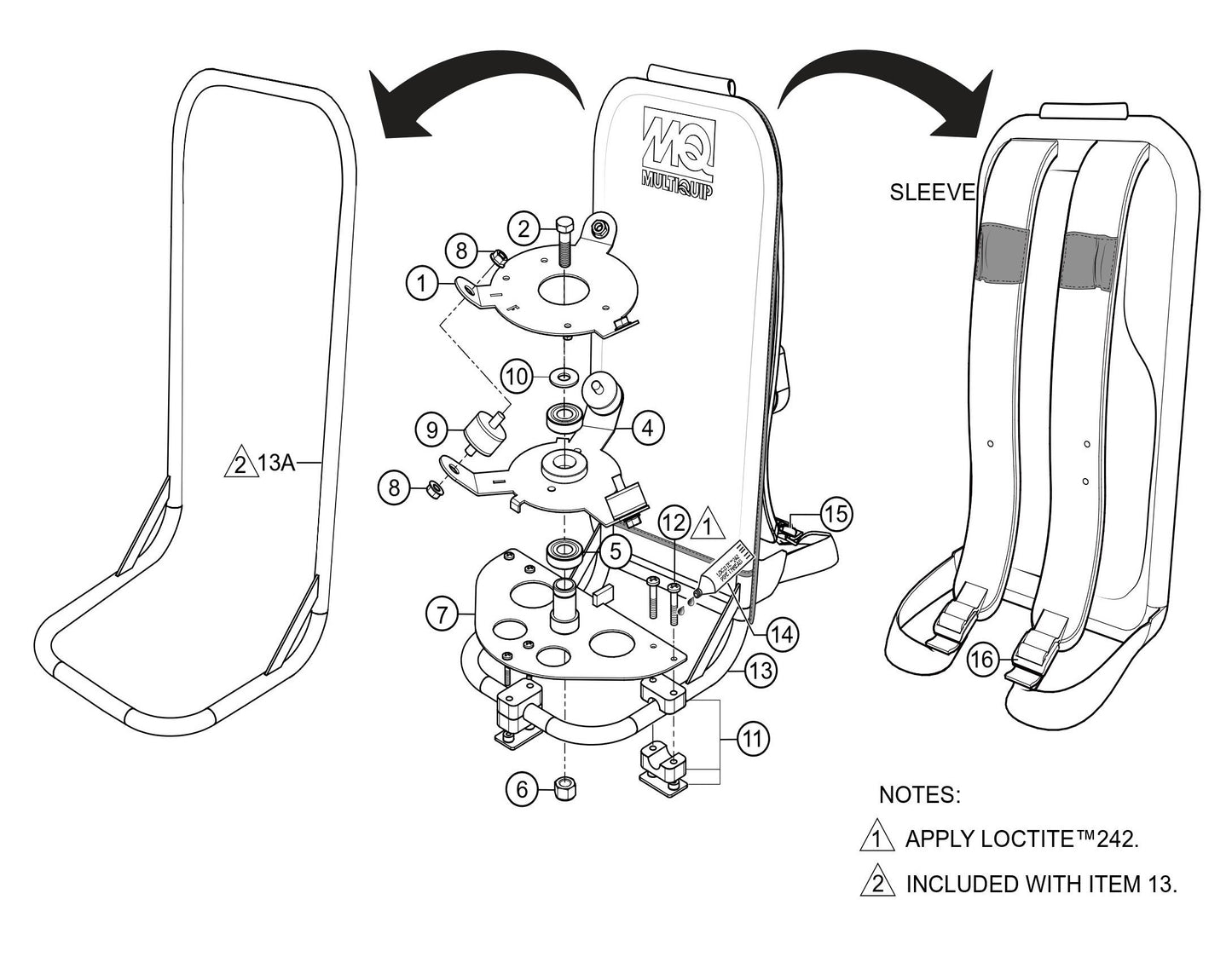 BPX Frame And Swivel Assembly Parts By Multiquip