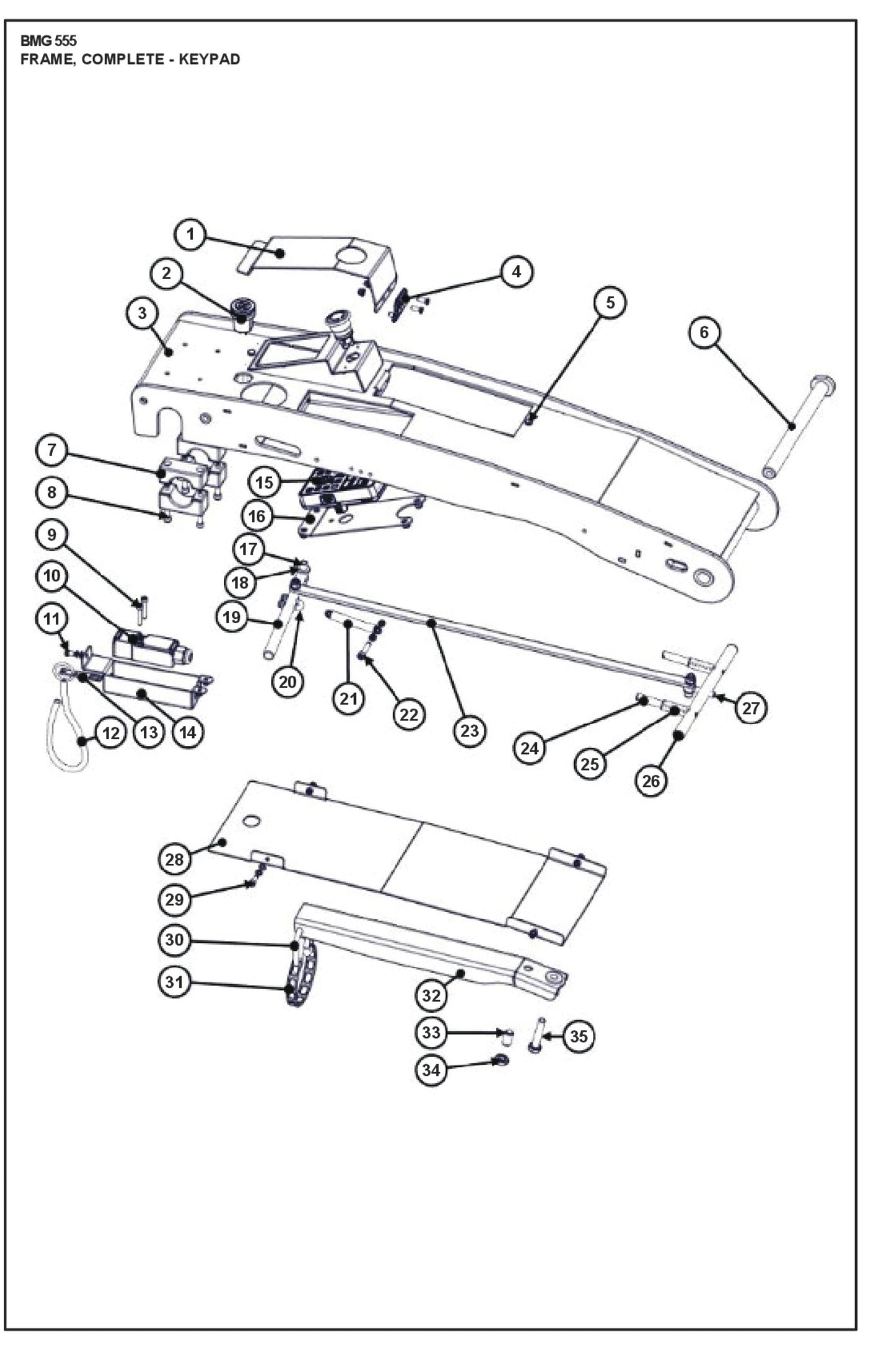 Frame, Complete - Keypad Parts For BMG 555 By Husqvarna