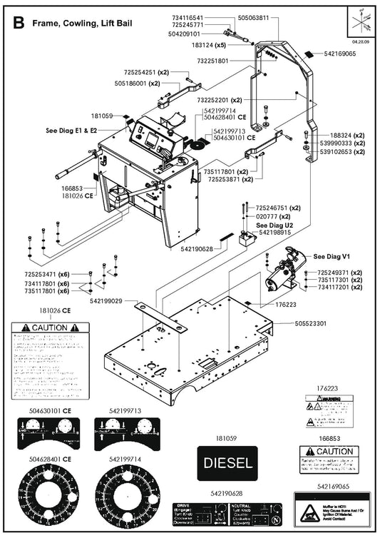 Frame, Cowling, Lift Bail Panels Parts for FS6600D By Husqvarna