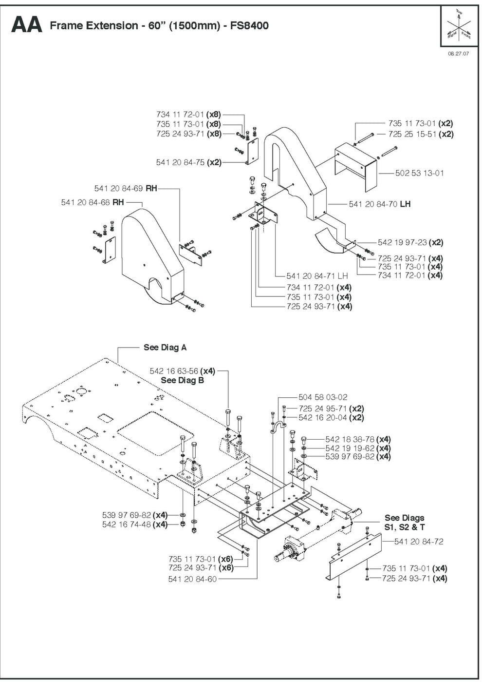 Frame Extension - 60" (1500mm) Parts For FS8400 D By Husqvarna