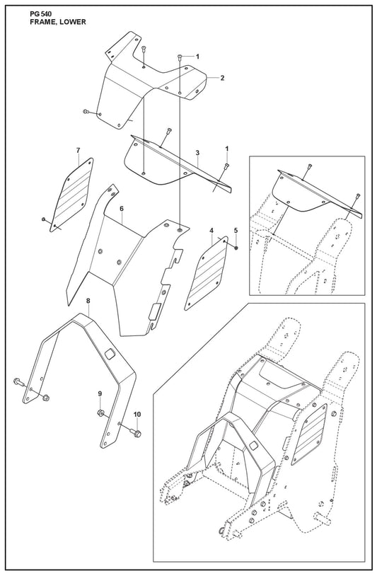 Frame, Lower Parts For PG 540 2.2 kW By Husqvarna