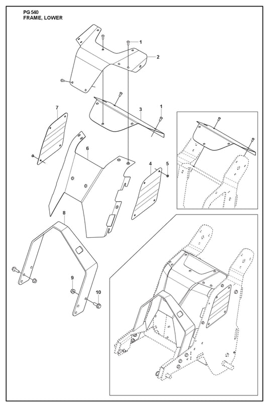 Frame, Lower Parts For PG 540 4 KW By Husqvarna