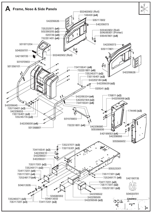 Frame, Nose and Side Panels Parts for FS6600 D By Husqvarna