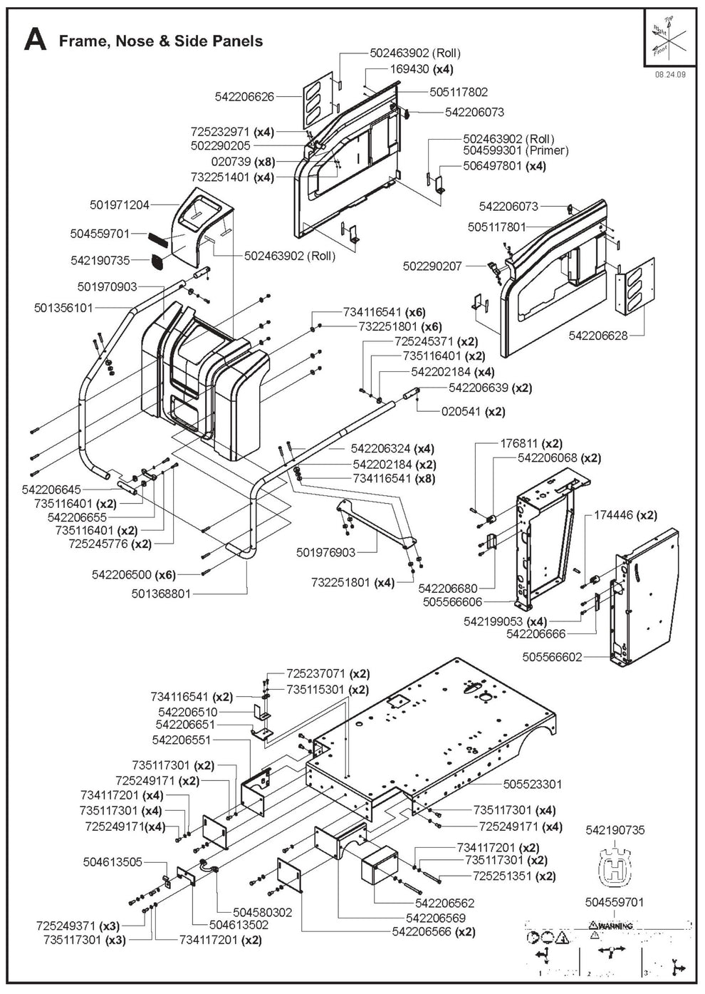 Frame, Nose And Side Panels Parts for FS6800 D By Husqvarna