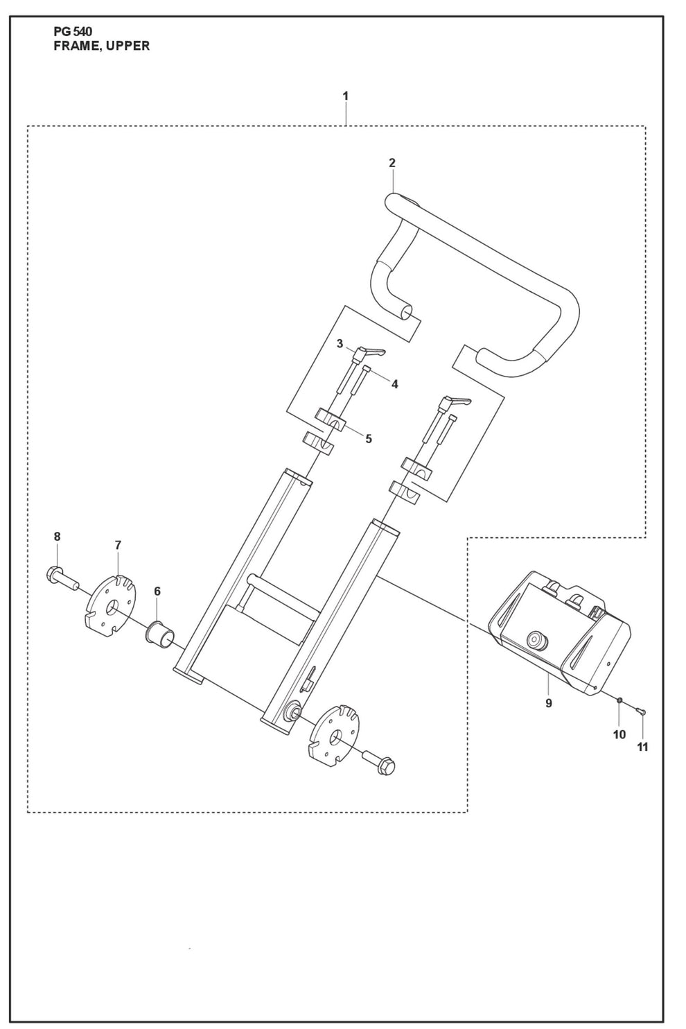 Frame, Upper Parts For PG 540 4 KW By Husqvarna