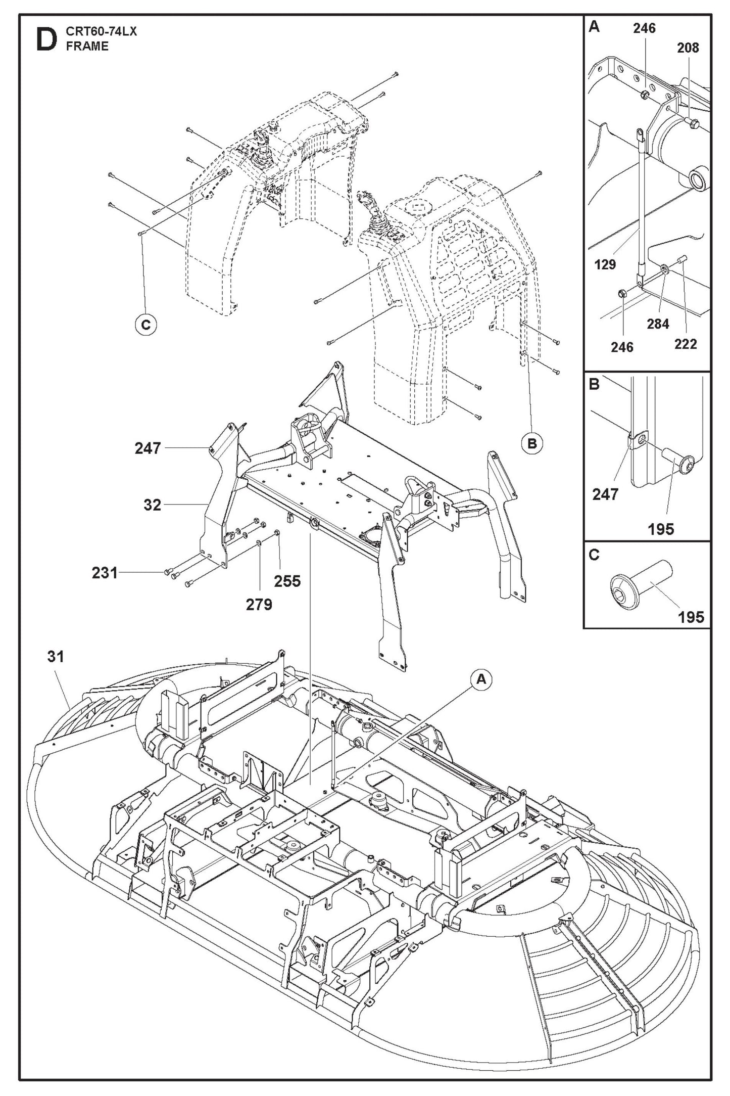 Frame Parts For Ride On Trowel CRT 60 By Husqvarna
