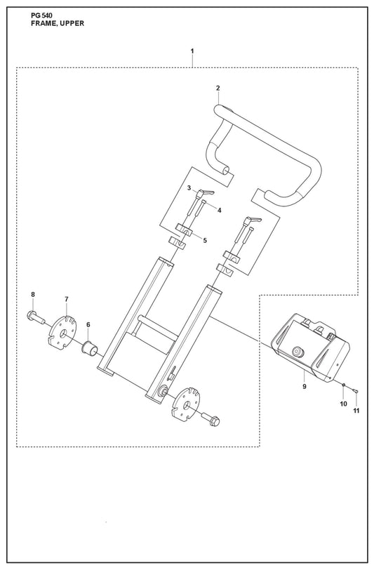 Frame, Upper Parts For PG 540 2.2 kW By Husqvarna