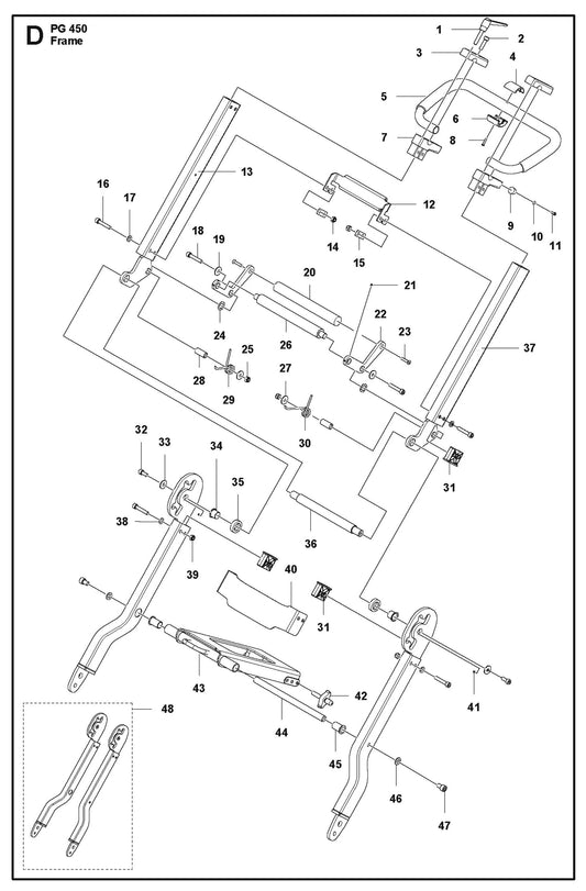Frame Parts For PG 450 v.3 By Husqvarna