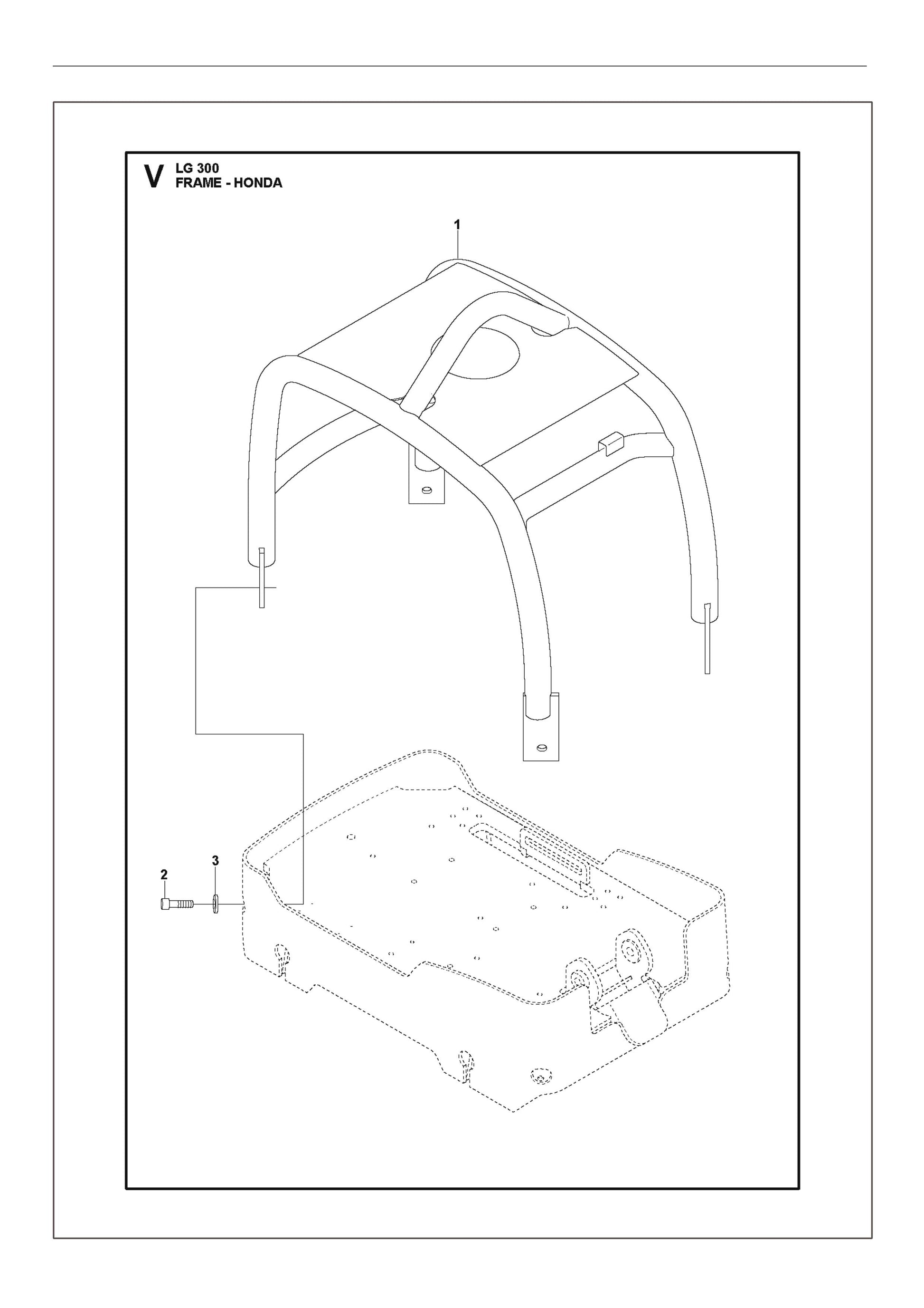 Frame - Honda Parts For LG 300 Petrol By Husqvarna