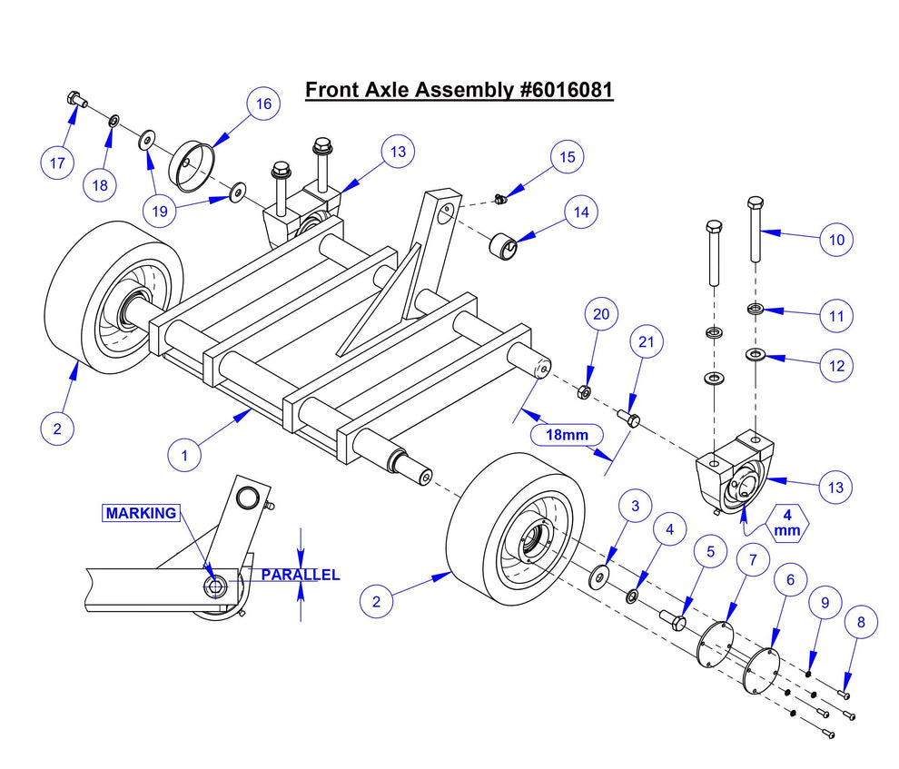 CC9074DK Front Axle Assembly