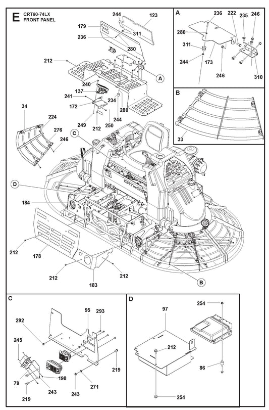 Front Panel Parts For Ride On Trowel CRT 60 By Husqvarna