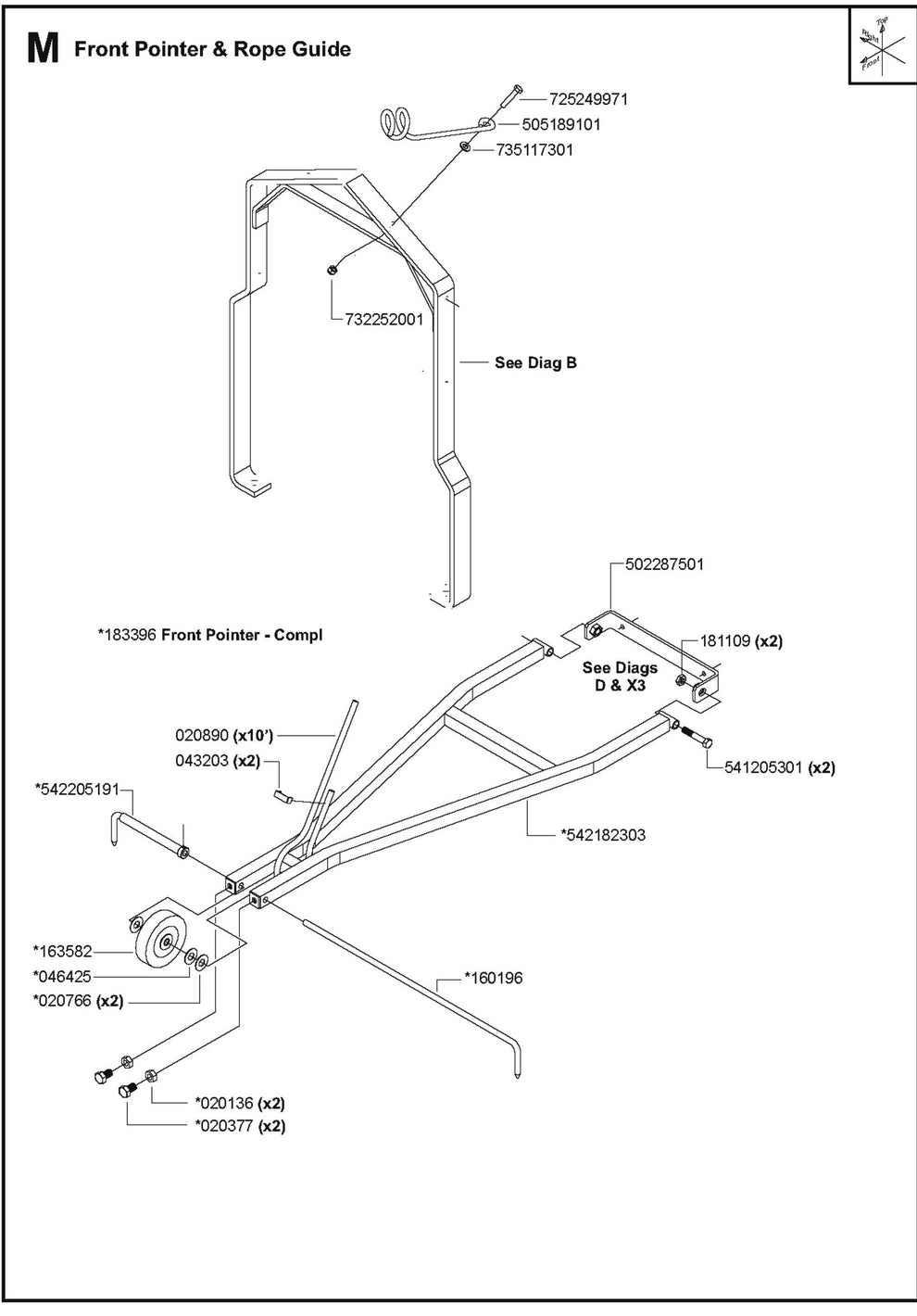 Front Pointer And Rope Guide Parts For FS6800D By Husqvarna