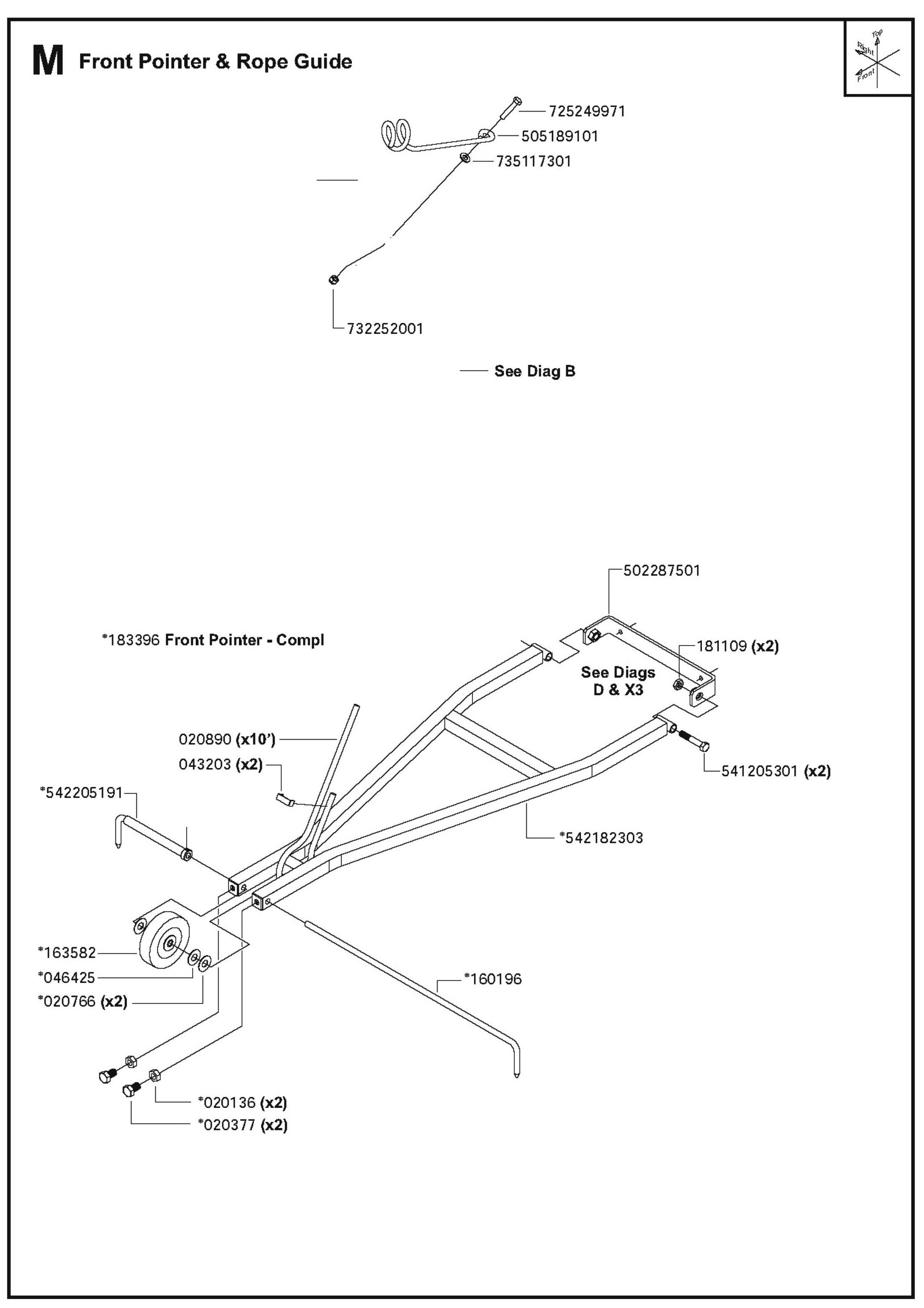 Front Pointer And Rope Guide Parts For FS6600D By Husqvarna
