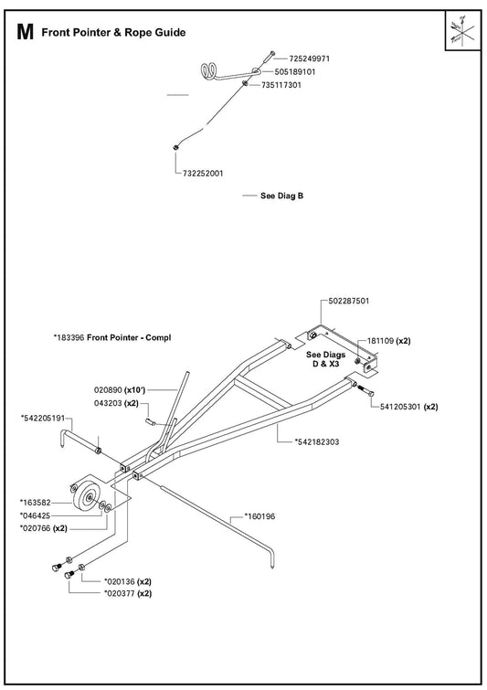 Front Pointer And Rope Guide Parts For FS6600D By Husqvarna