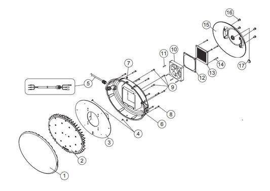 Front Cover Assembly Parts-GB43LED S/N G4100104 and below