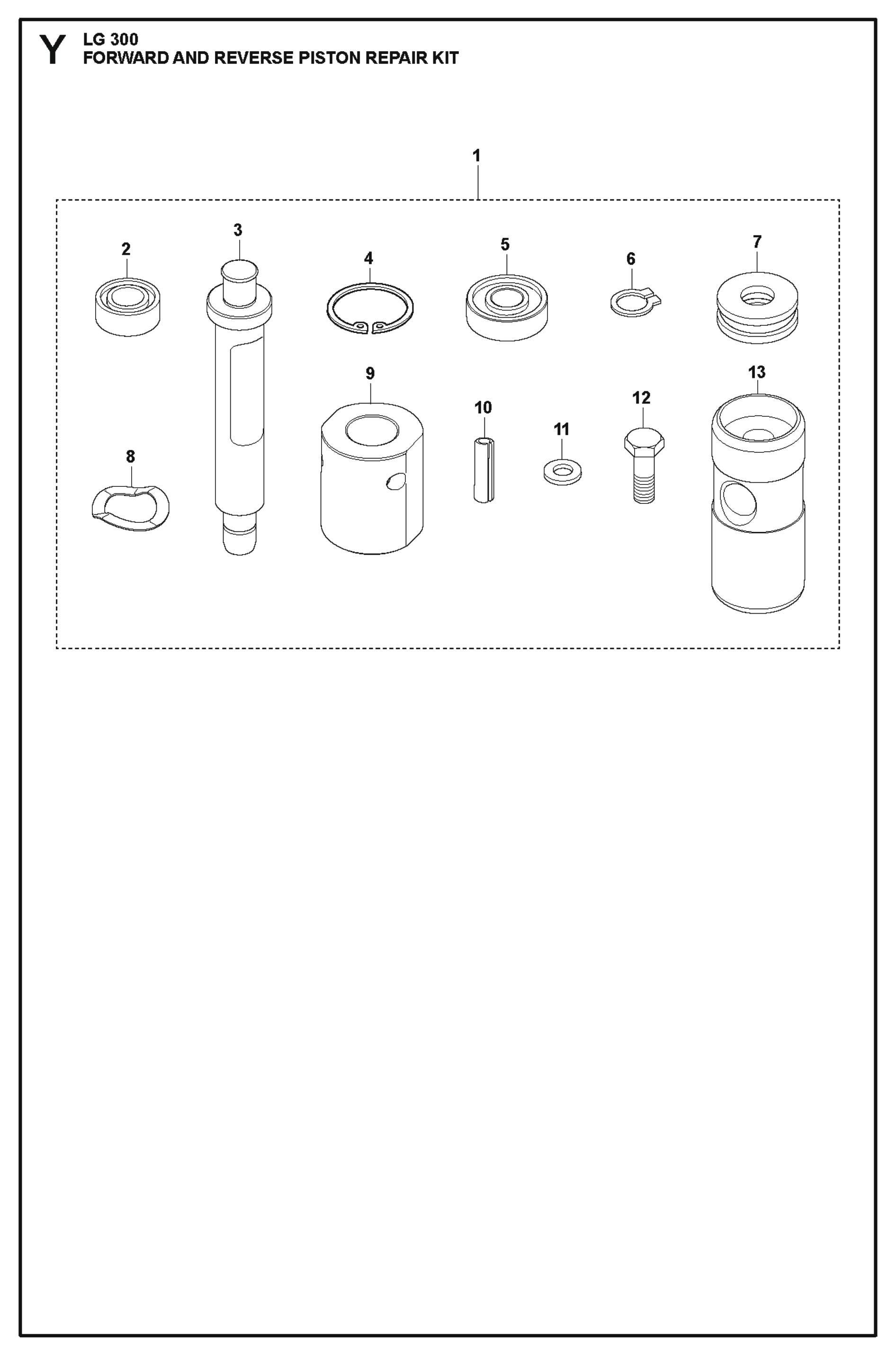 Forward and Reverse Piston Repair Kit Parts For LG 300 Diesel By Husqvarna