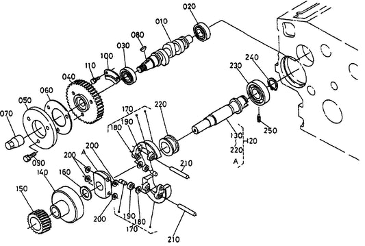 Fuel Camshaft and Governor Shaft Assembly Parts for KD1800-KD6 Light Towers by Multiquip