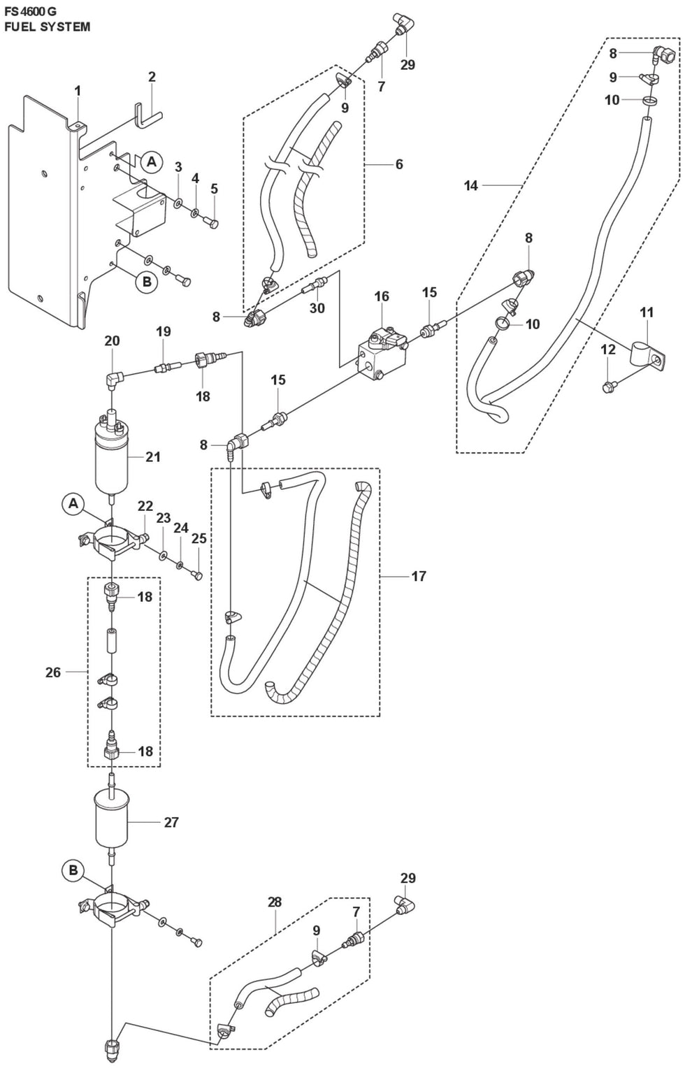 Fuel System Parts For FS4600 G by Husqvarna