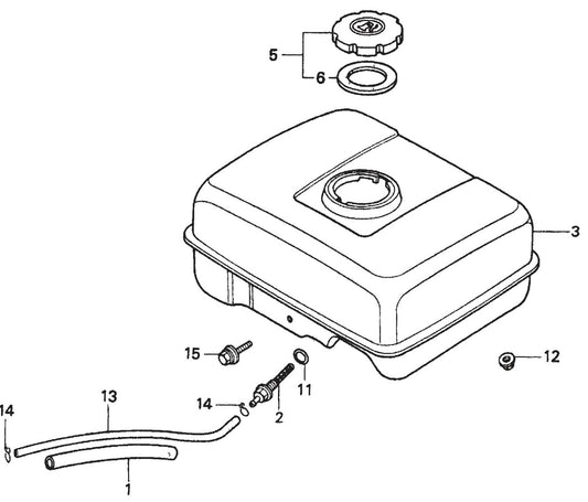 MQ QP204H HONDA GX120K1PX2/GX120U1PX2 Engine Fuel Tank Assembly Parts By Multiquip