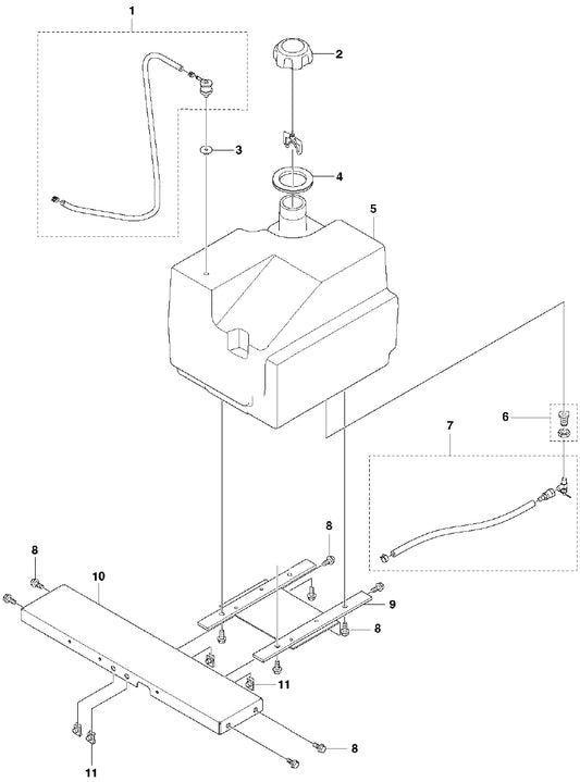 FS3500 Fuel Tank Assembly Parts by Husqvarna
