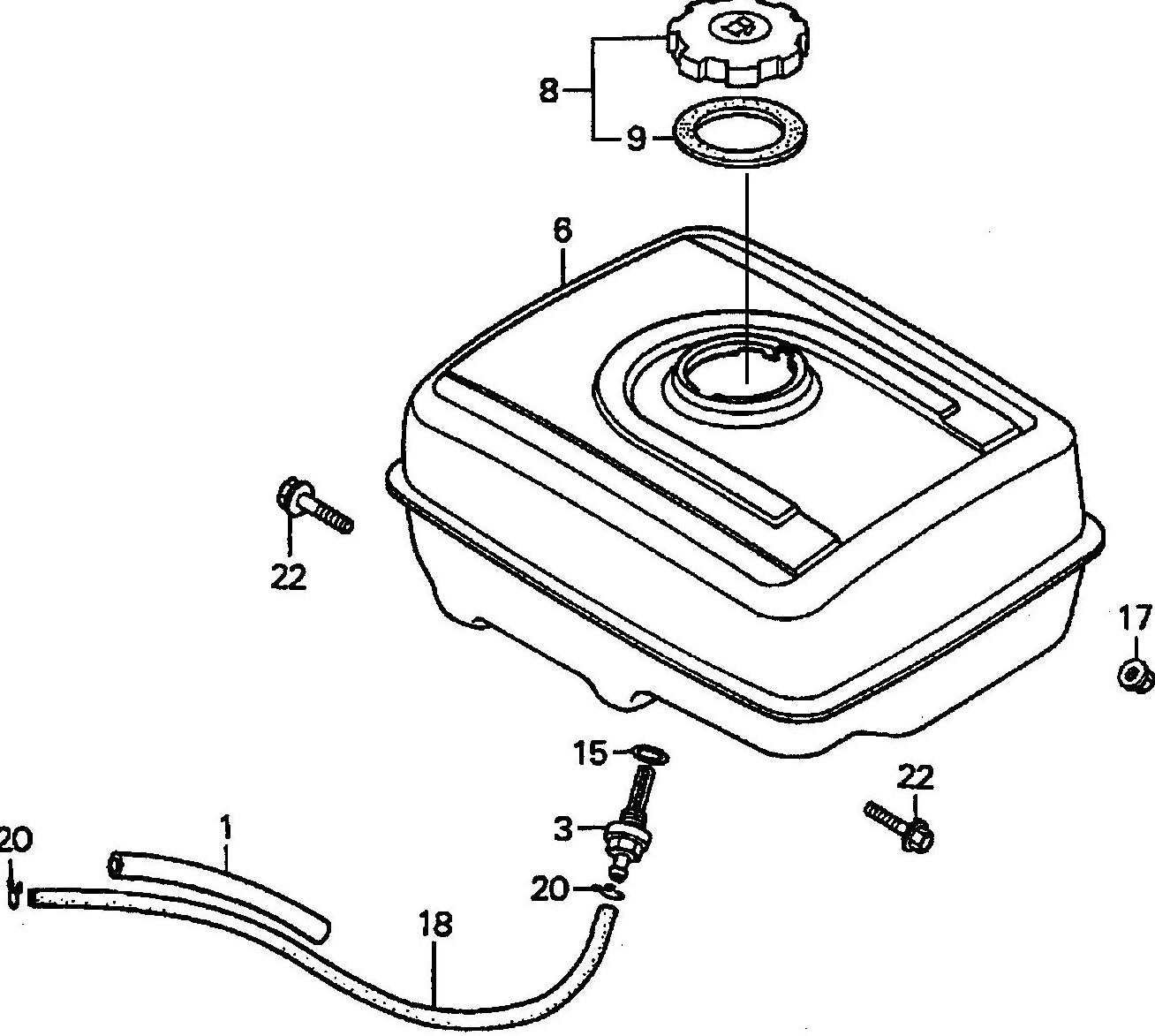 SP118 HONDA GX390U1QWT2 Fuel Tank Assembly Parts