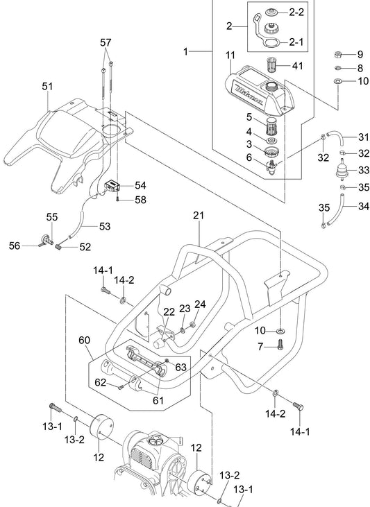 MT77HFR Fuel Tank And Handle  Assembly Parts