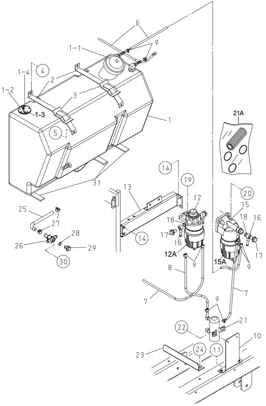 DIS185SSI4F Fuel Tank Assembly Parts for DIS185SSI4F Air Compressor by Multiquip