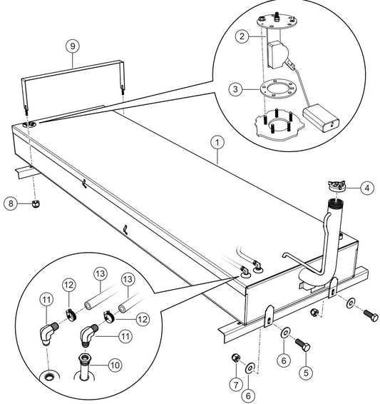Fuel Tank Assembly Parts For MLT25 Light Tower By Multiquip