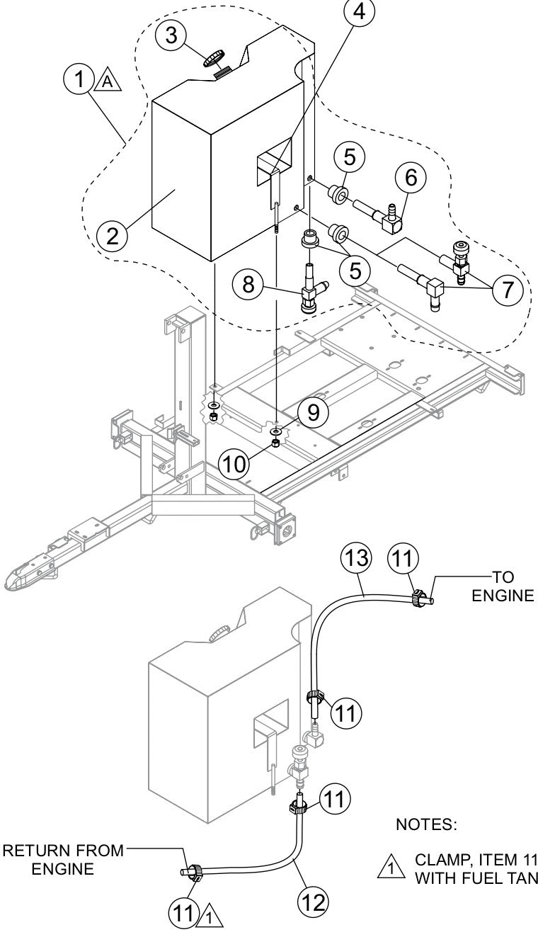 Fuel Tank Assembly Parts for LT12D50SA Light Tower By Multiquip