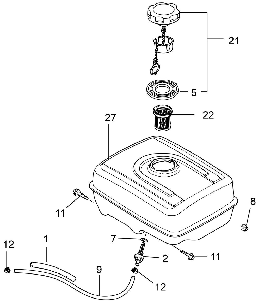 MVH308GH Honda GX270UT2SCM Fuel Tank Assembly Parts