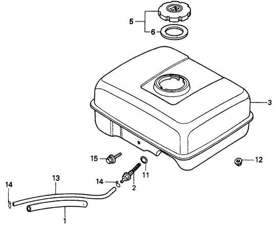 MQ MQD206H HONDA GX120K1QX2 ENGINE Fuel Tank Assembly Parts By Multiquip