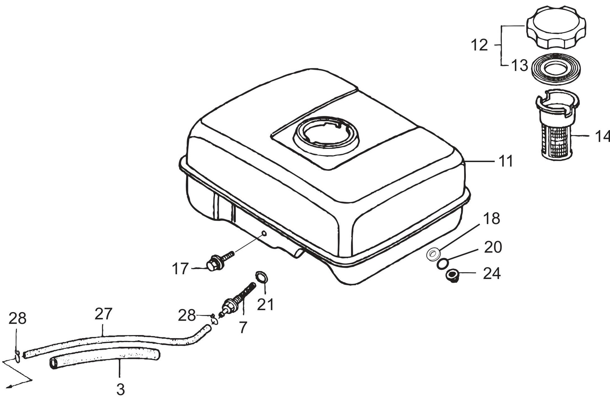 MVC80VH/VHW Fuel Tank Assembly Parts