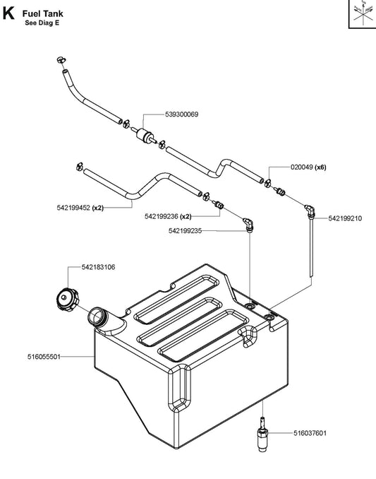 Fuel Tank Parts For FS6600D By Husqvarna