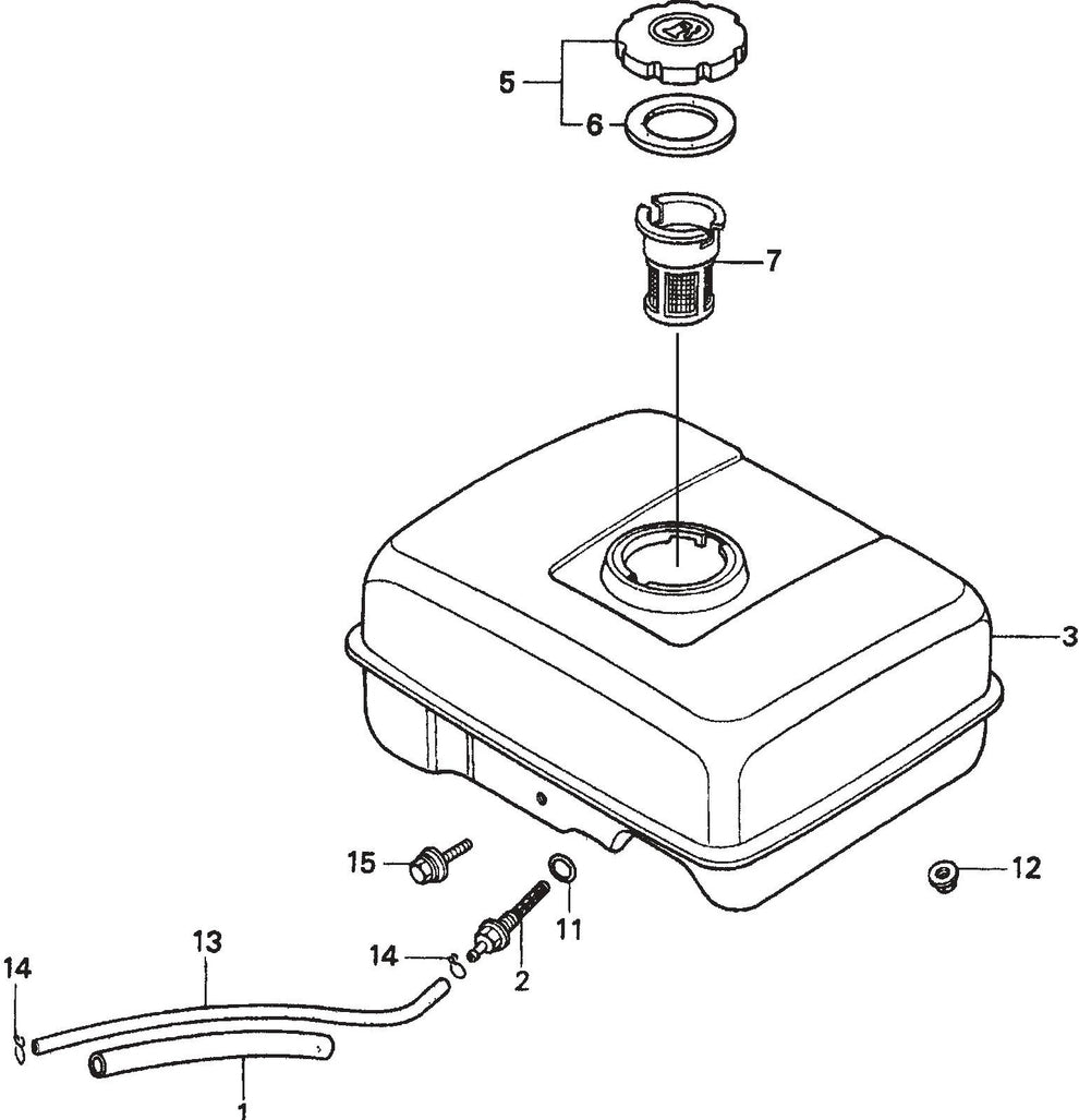 MVHR60HW HONDA GX120K1SM12 Fuel Tank Assembly Parts