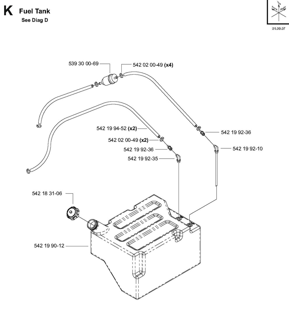 Fuel Tank Parts for FS8400 D By Husqvarna