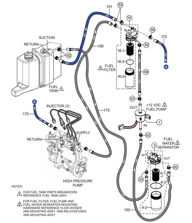 Fuel Water Separator/Fuel Filter Assembly Parts-RX 1575, RX 157533 YANMAR 3TNV80F DIESEL ENGINE