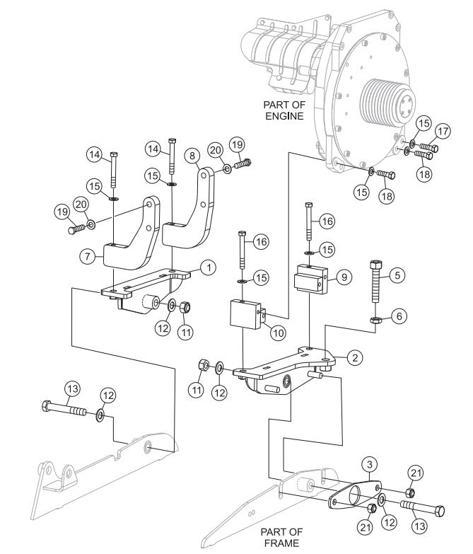 Engine Mounting Assembly Parts-SP6457 DEUTZ 57 HP DIESEL ENGINE