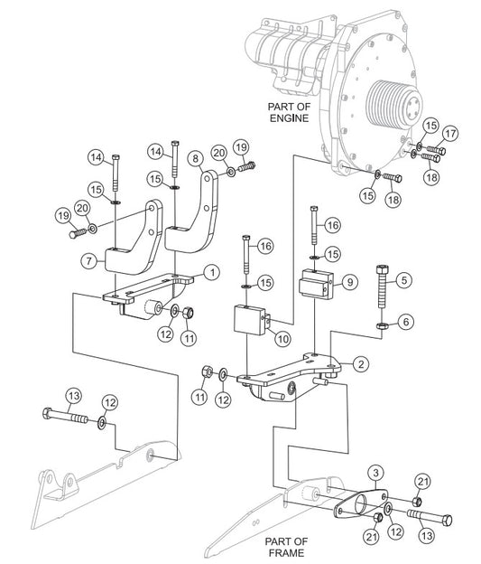 Engine Mounting Assembly Parts-SP6457 DEUTZ 57 HP DIESEL ENGINE