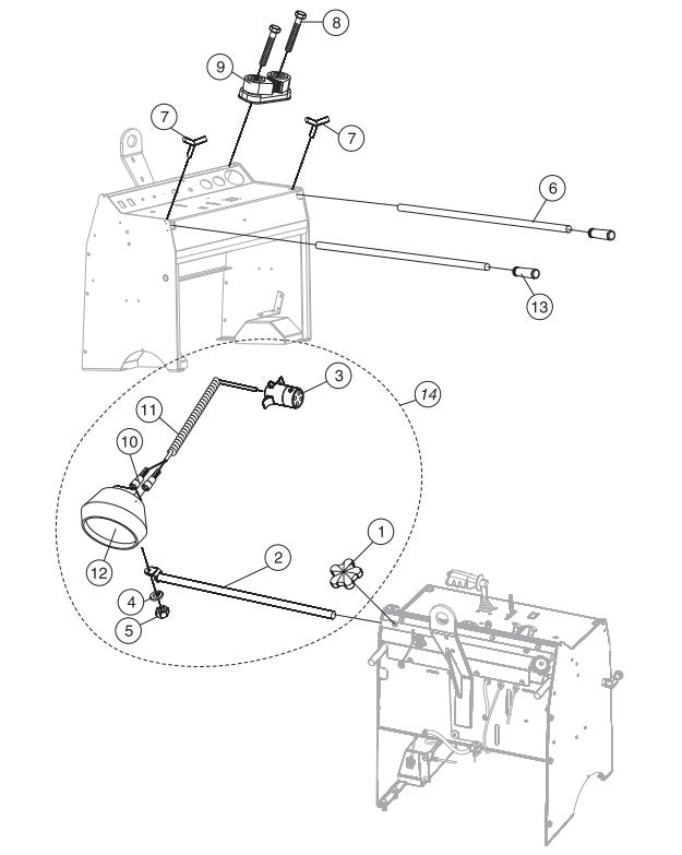 Handle and Light Assembly Parts-SP6457 DEUTZ 57 HP DIESEL ENGINE