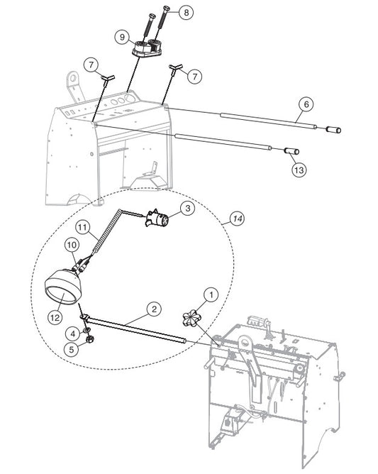 Handle and Light Assembly Parts-SP6457 DEUTZ 57 HP DIESEL ENGINE